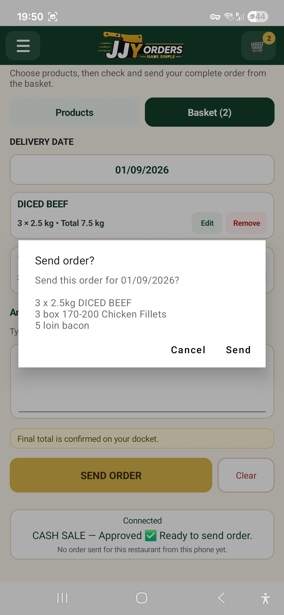 JJY Orders send confirmation